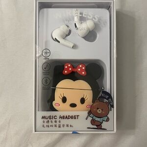 Cute Wireless Bluetooth Earphones with Cartoon Case Mini Mouse
